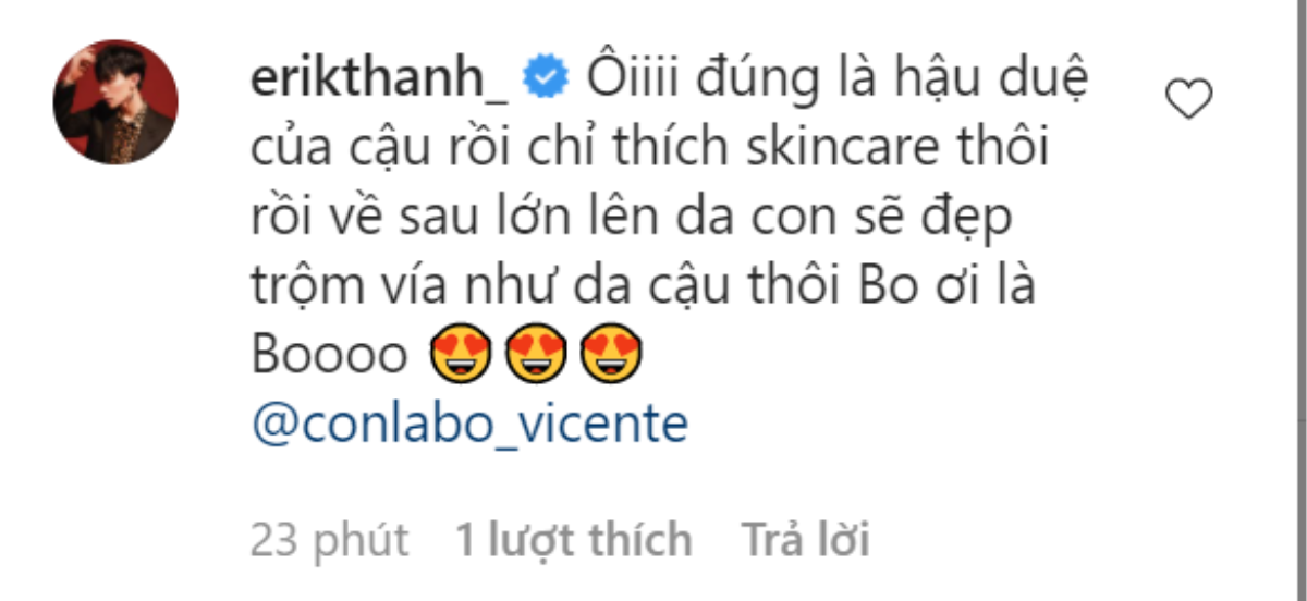 Con trai Hòa Minzy 'mê skincare', Erik nhận ngay làm 'hậu duệ': 'Sau này con sẽ đẹp như cậu' Ảnh 4