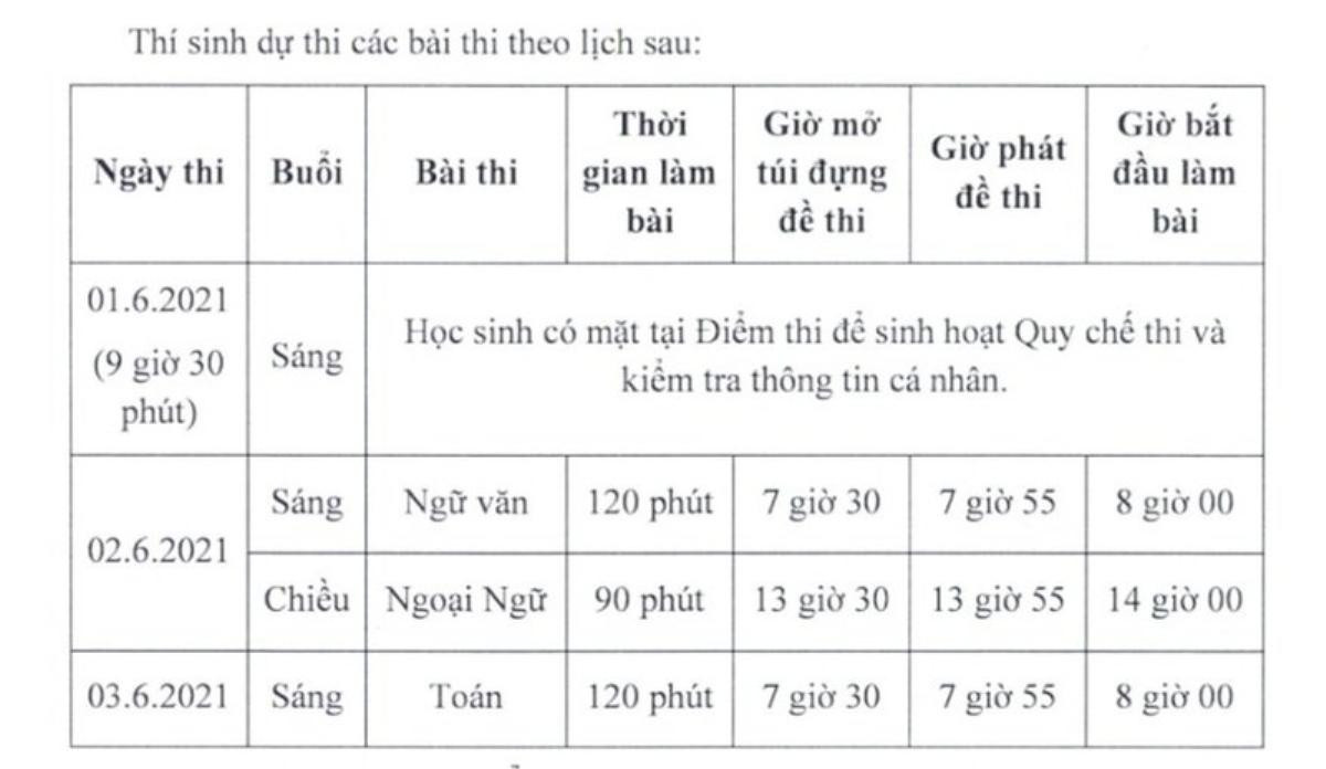 TP.HCM công bố lịch thi chi tiết kỳ thi tuyển sinh vào lớp 10 Ảnh 1