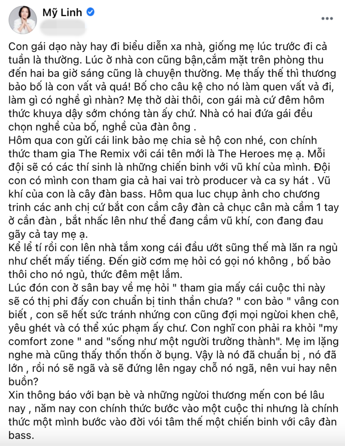 Mỹ Anh can đảm thi The Heroes, Mỹ Linh chia sẻ: Thấy thốn trong bụng, con gái đã lớn và một mình vào đời Ảnh 1