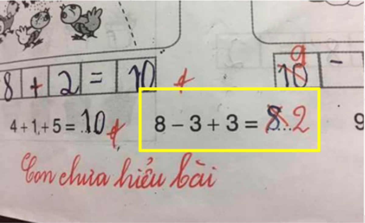 Tranh cãi 'nảy lửa' xoay quanh bài toán tiểu học: '8-3+3=?' Ảnh 1