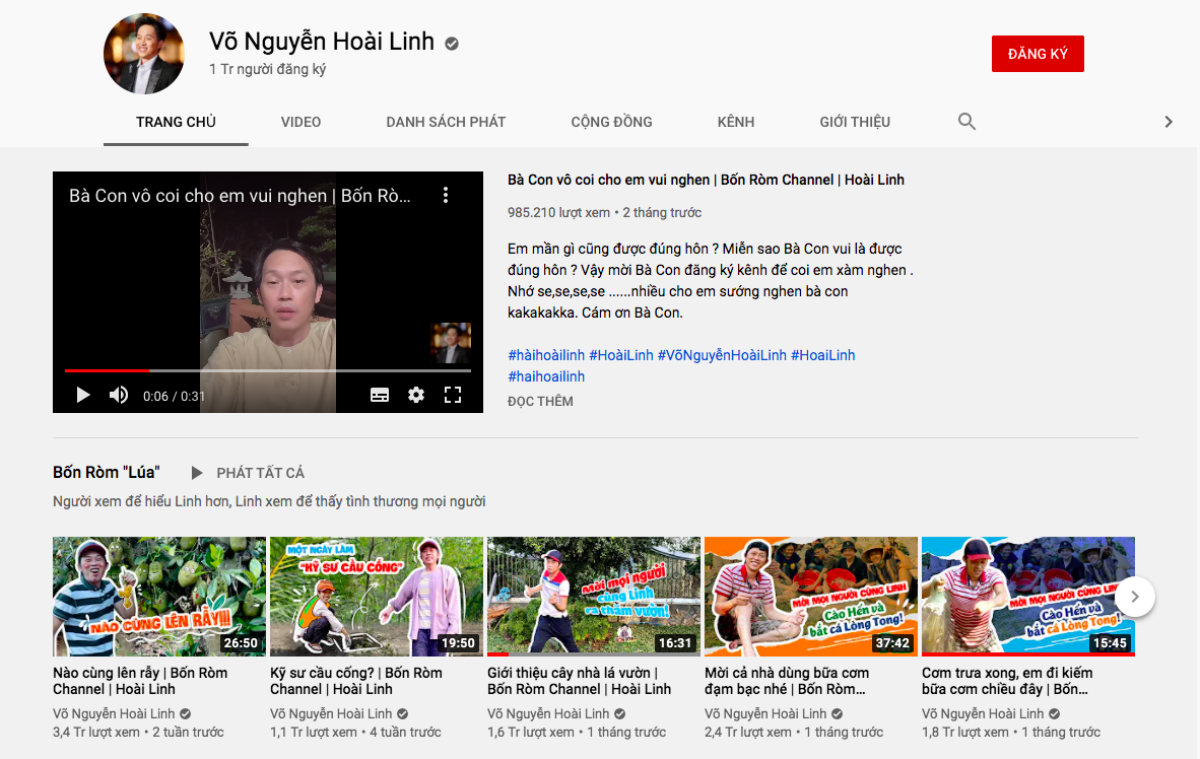 Chỉ sau 3 tháng, kênh Yotube Hoài Linh đạt 1 triệu đăng kí: Nút bạc chưa về lại nhận tiếp nút vàng Ảnh 6