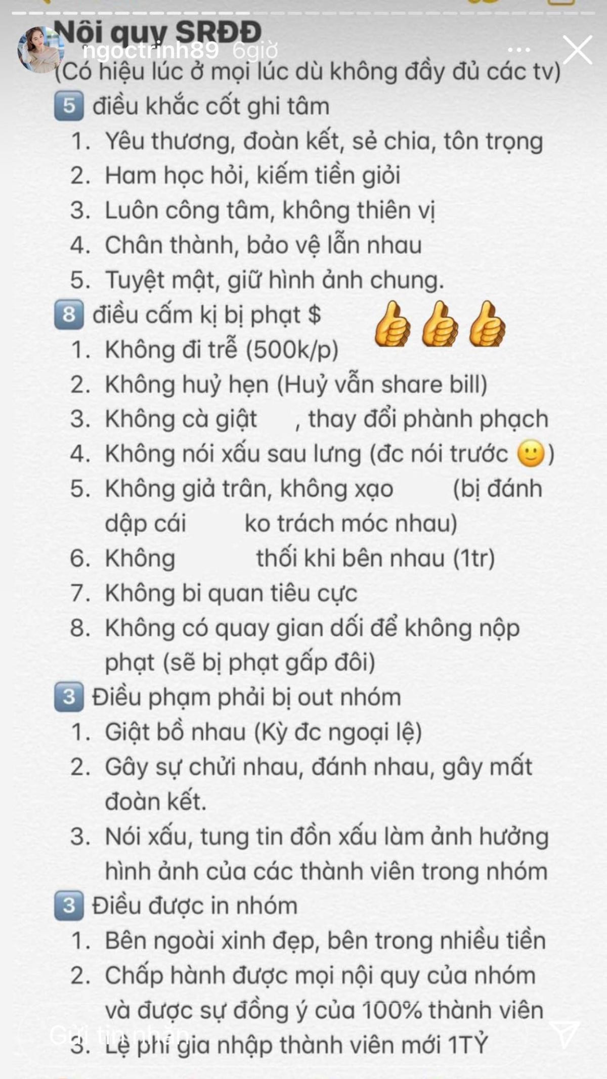 Ngọc Trinh gây choáng khi công khai nội quy của hội bạn thân: Giật bồ nhau là 'bị đuổi' khỏi nhóm? Ảnh 1