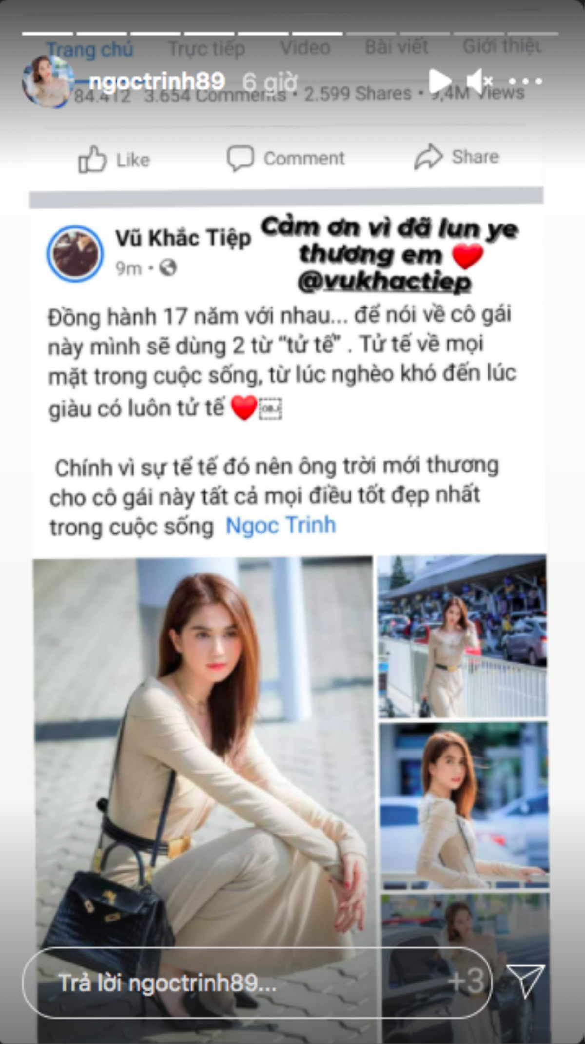 Vũ Khắc Tiệp đã lên tiếng bênh vực Ngọc Trinh: 'Từ tế lúc nghèo khó đến khi giàu có nên trời mới thương' Ảnh 3