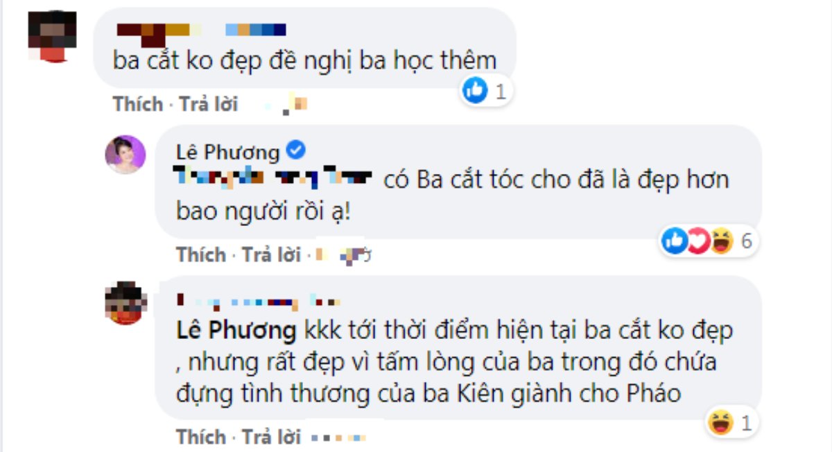 Lê Phương khoe con trai được chồng trẻ cắt tóc: Có ba cắt tóc là đẹp hơn bao người rồi Ảnh 5