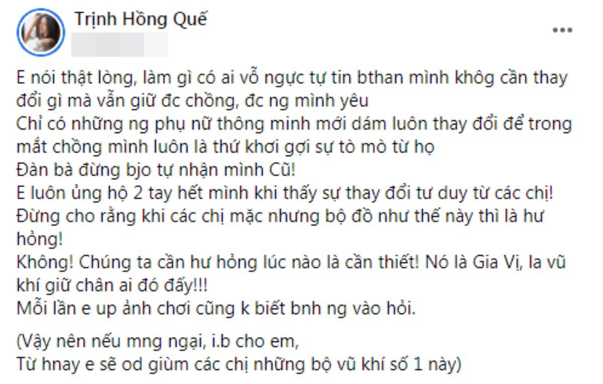 Hồng Quế chia sẻ bí quyết giữ chồng: 'Phải biết hư hỏng những lúc cần thiết' Ảnh 2