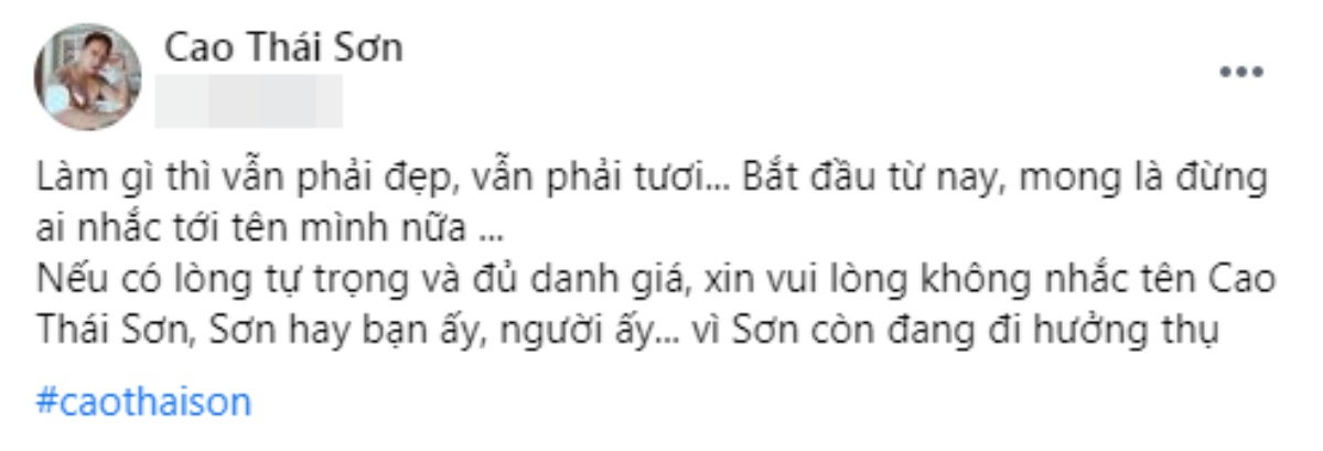 Trước nguy cơ bị kiện, Cao Thái Sơn tuyên bố: 'Nếu có lòng tự trọng, vui lòng không nhắc đến tên Sơn nữa' Ảnh 6