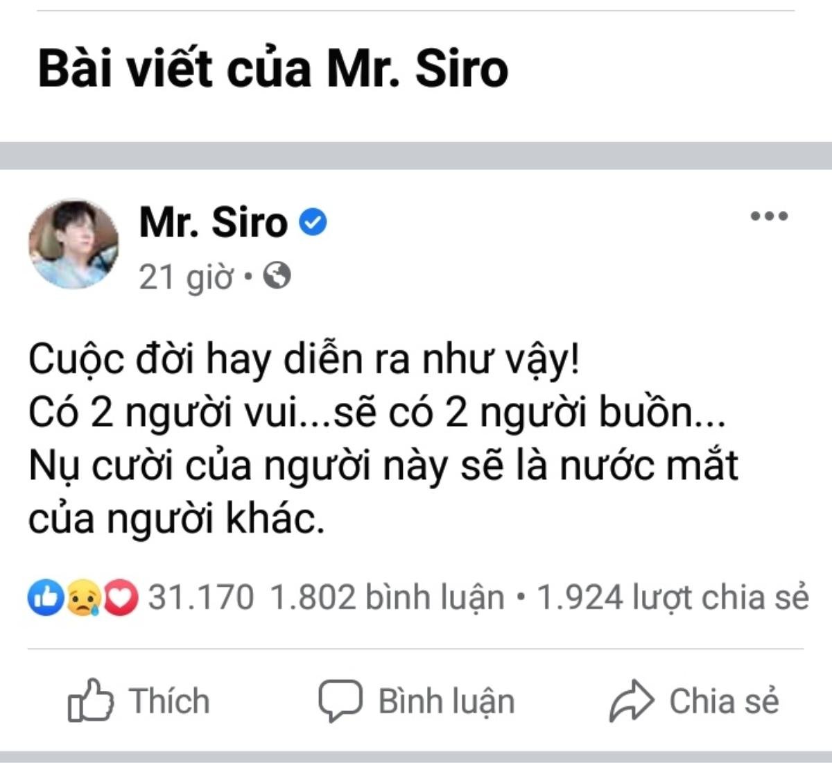 Đăng status tâm trạng trên Facebook, Mr. Siro lại chuẩn bị ra mắt nhạc lụi 'xé lòng' nữa hay gì? Ảnh 2