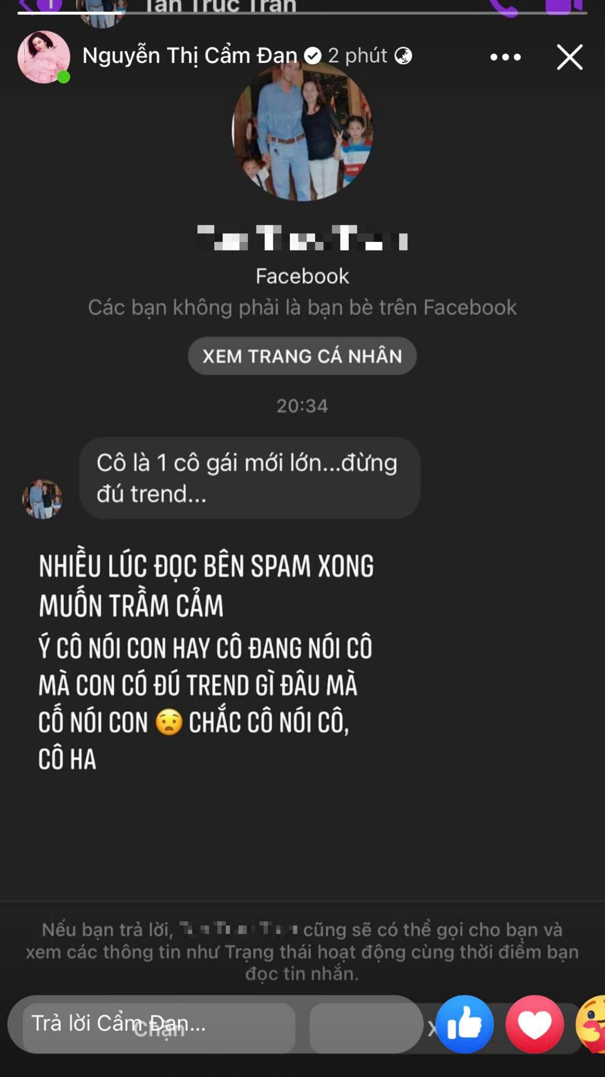 Tình trẻ chồng cũ Lệ Quyên muốn 'trầm cảm' khi bị người lạ nhắn tin dạy đời Ảnh 3