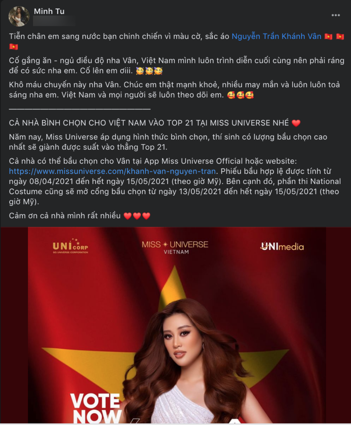 NSƯT Hồng Vân, Võ Hoàng Yến, Minh Tú, H'Hen Niê cổ vũ Khánh Vân thi Miss Universe 2020 Ảnh 6