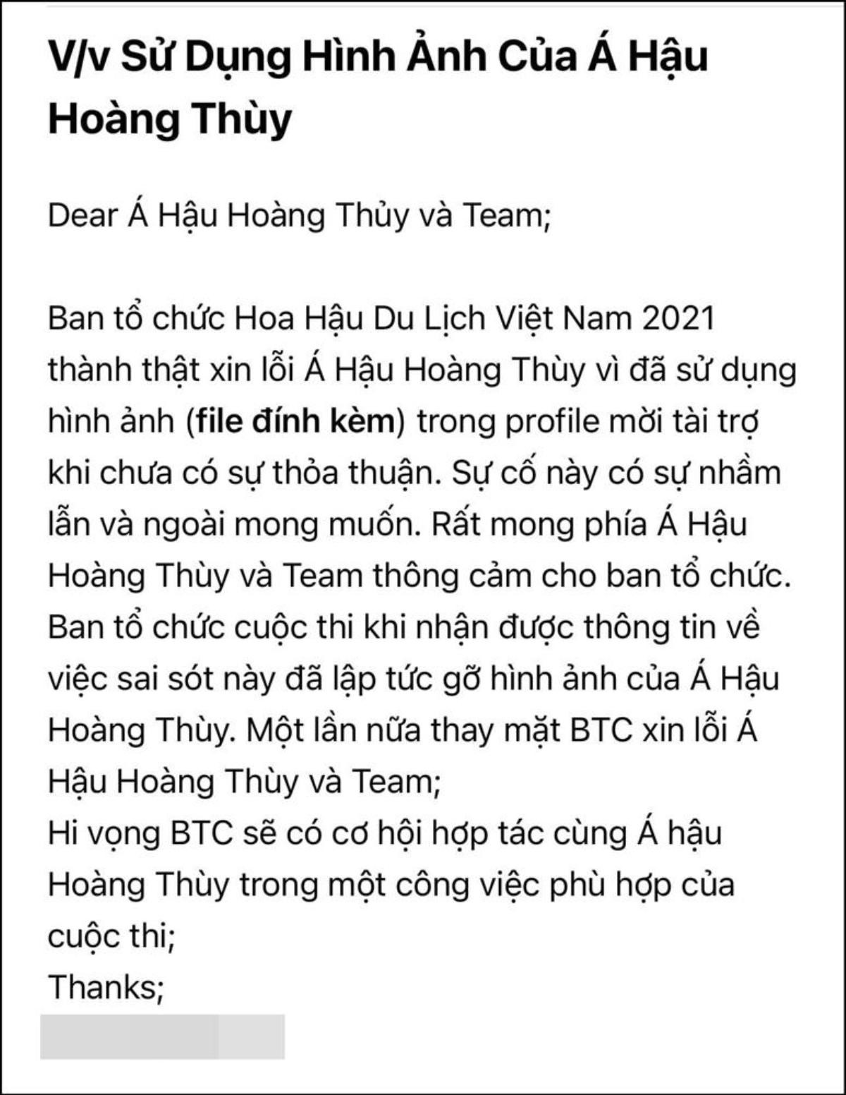 Hoàng Thuỳ bức xúc vì bị cuộc thi Hoa hậu sử dụng hình ảnh trái phép, BTC phải lên tiếng xin lỗi Ảnh 3