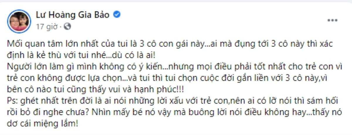 Gia Bảo lên tiếng về ồn ào em gái quen Đạt G: Mọi điều phải tốt nhất cho trẻ con vì chúng không được chọn Ảnh 3