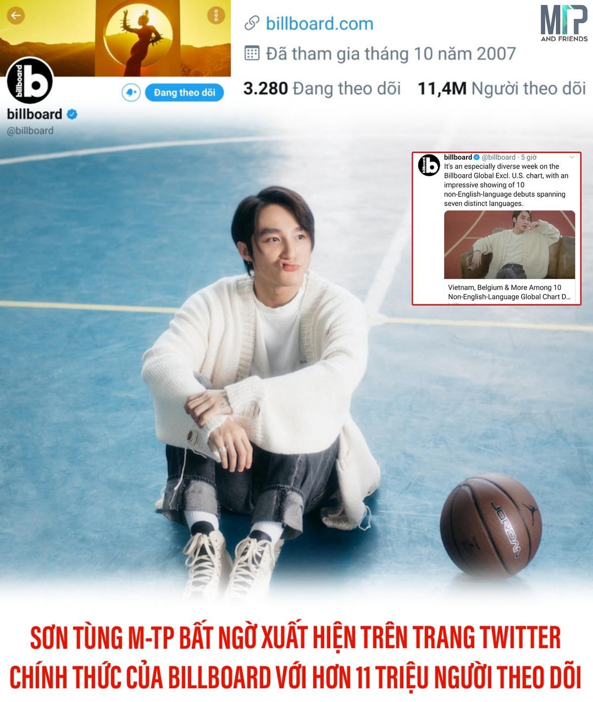 Sơn Tùng bất ngờ xuất hiện trên tài khoản Twitter của Billboard với hơn 11 triệu lượt theo dõi Ảnh 1