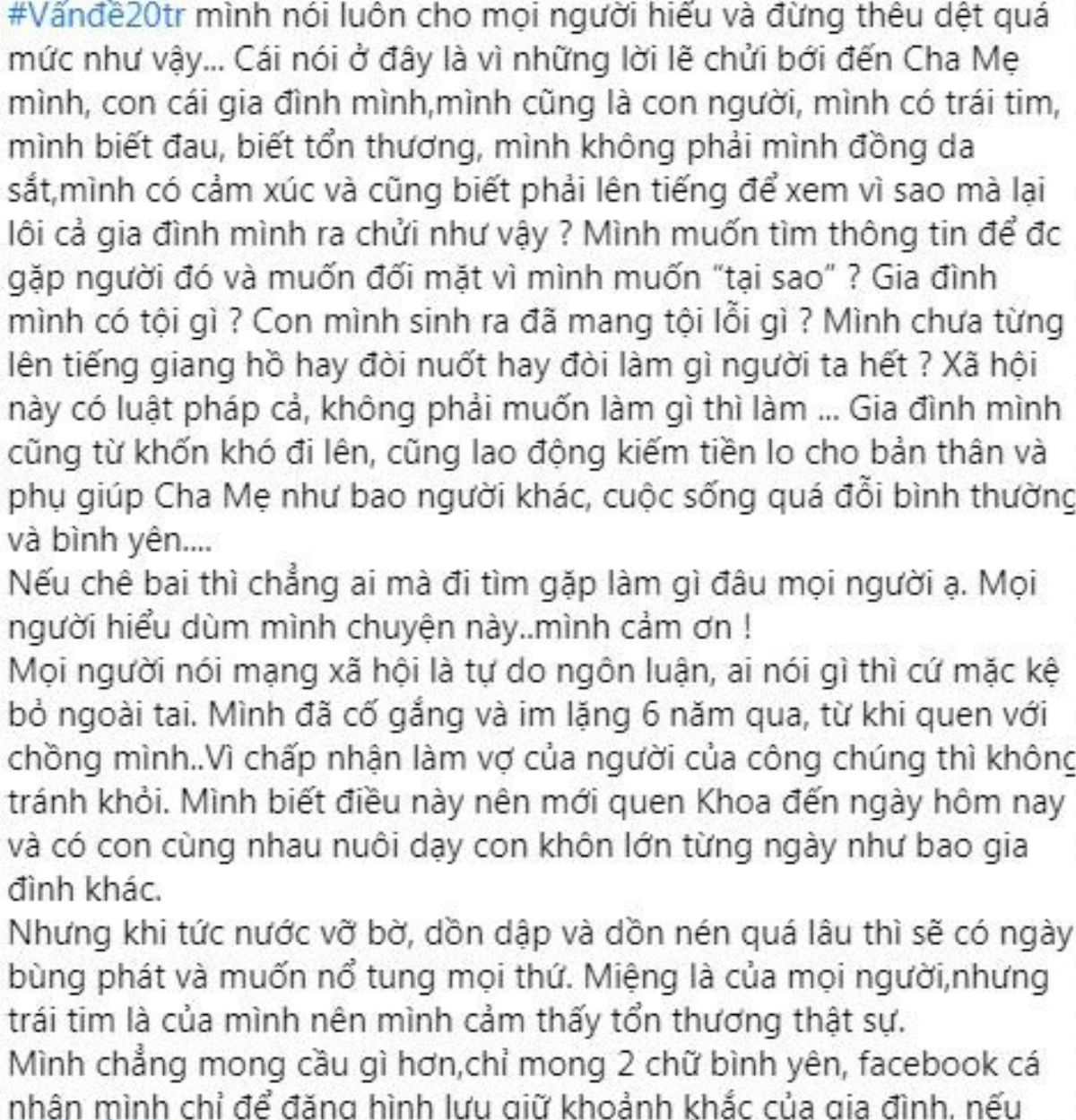 Bà xã Mạc Văn Khoa đổ bệnh, tuyên bố 'chấm dứt chiến tranh' với anti-fan Ảnh 3