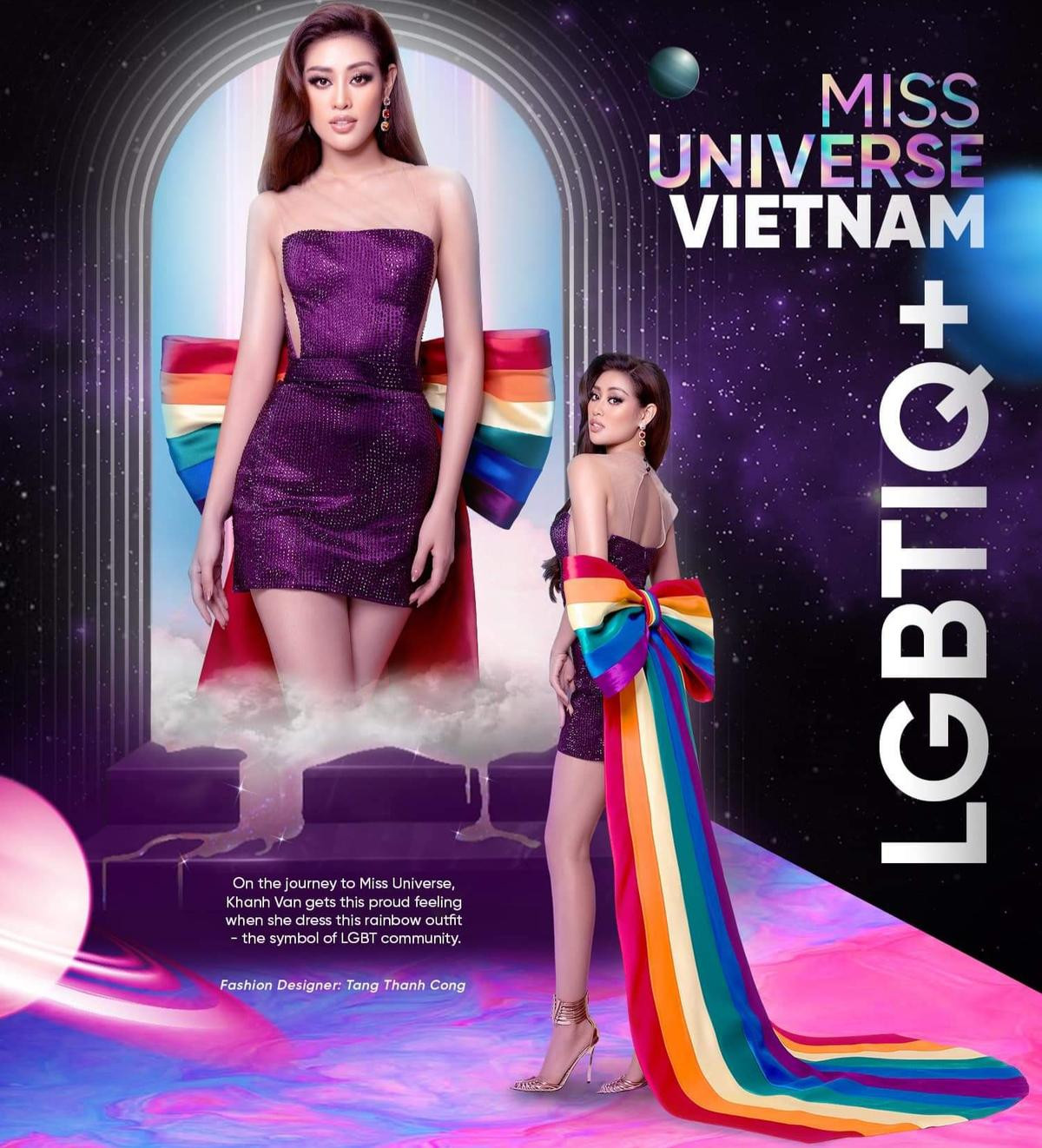 Khánh Vân diện váy lục sắc, tự hào câu chuyện về LGBTQ+, fan choáng váng vì lượng follow tăng kỷ lục Ảnh 1