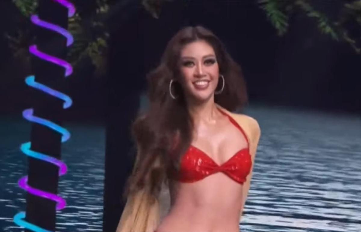 Chung kết Miss Universe: Khánh Vân diện bikini đỏ 'bung xõa', tự tin chặt chém dàn người đẹp Ảnh 5