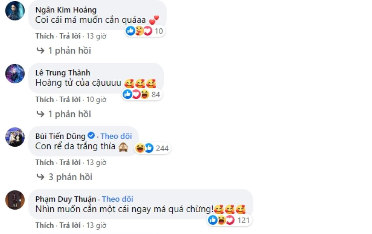 Hòa Minzy khoe cận mặt con trai cực dễ thương, Bùi Tiến Dũng liền trầm trồ nhan sắc 'con rể' Ảnh 2