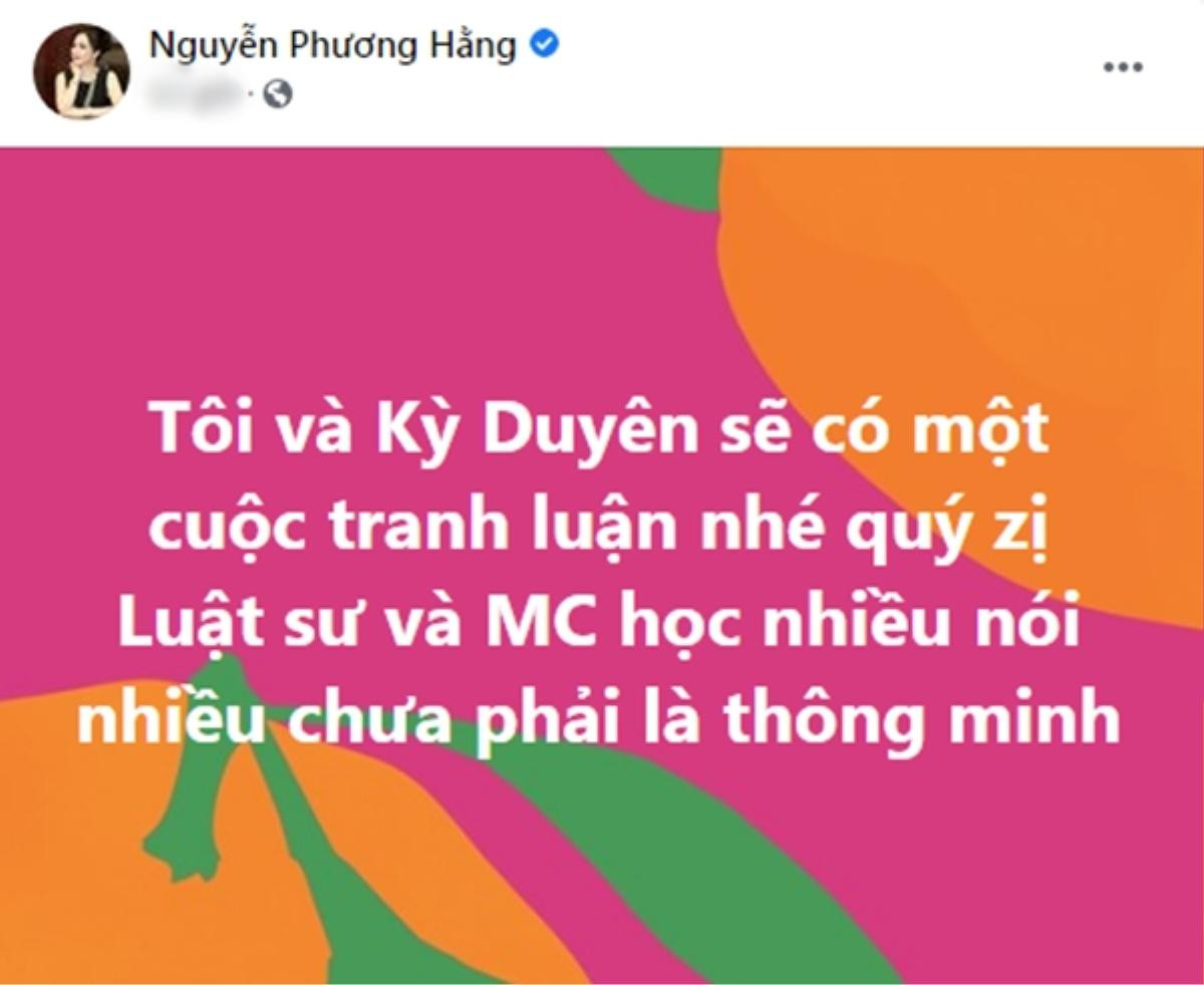 Mặc MC Kỳ Duyên xin lỗi, bà Phương Hằng vẫn quyết 'làm cho đến cùng'? Ảnh 1