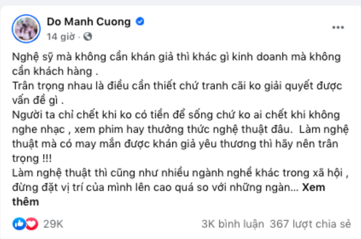 NTK Đỗ Mạnh Cường: 'Nghệ sĩ mà không cần khán giả thì khác gì kinh doanh mà không cần khách hàng' Ảnh 3