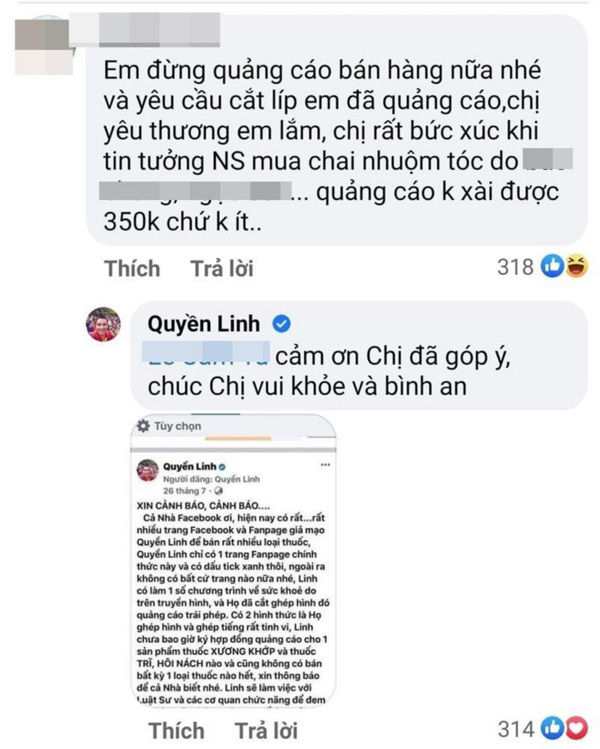 Quyền Linh gửi lời xin lỗi khán giả vì quảng cáo thực phẩm chức năng không rõ nguồn gốc Ảnh 1