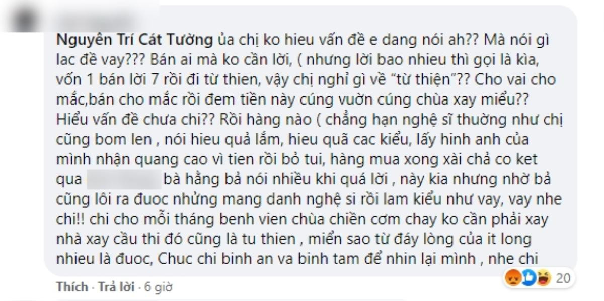 MC Cát Tường và anti-fan bật nhau 'tanh tách' chuyện làm từ thiện, còn lôi cả bà Phương Hằng vào Ảnh 5