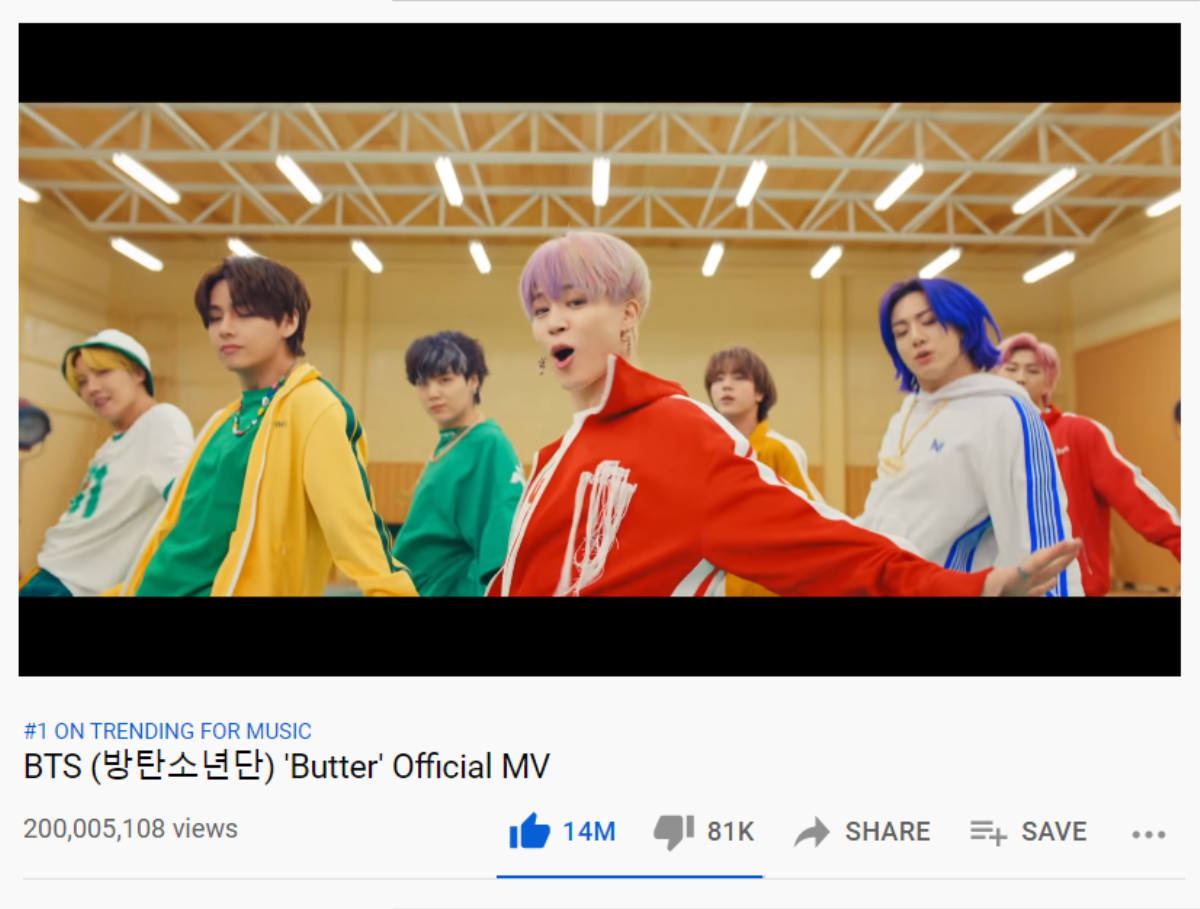 Thừa thắng xông lên, Butter của BTS tiếp tục lập kỷ lục mới về lượt xem Youtube Ảnh 1