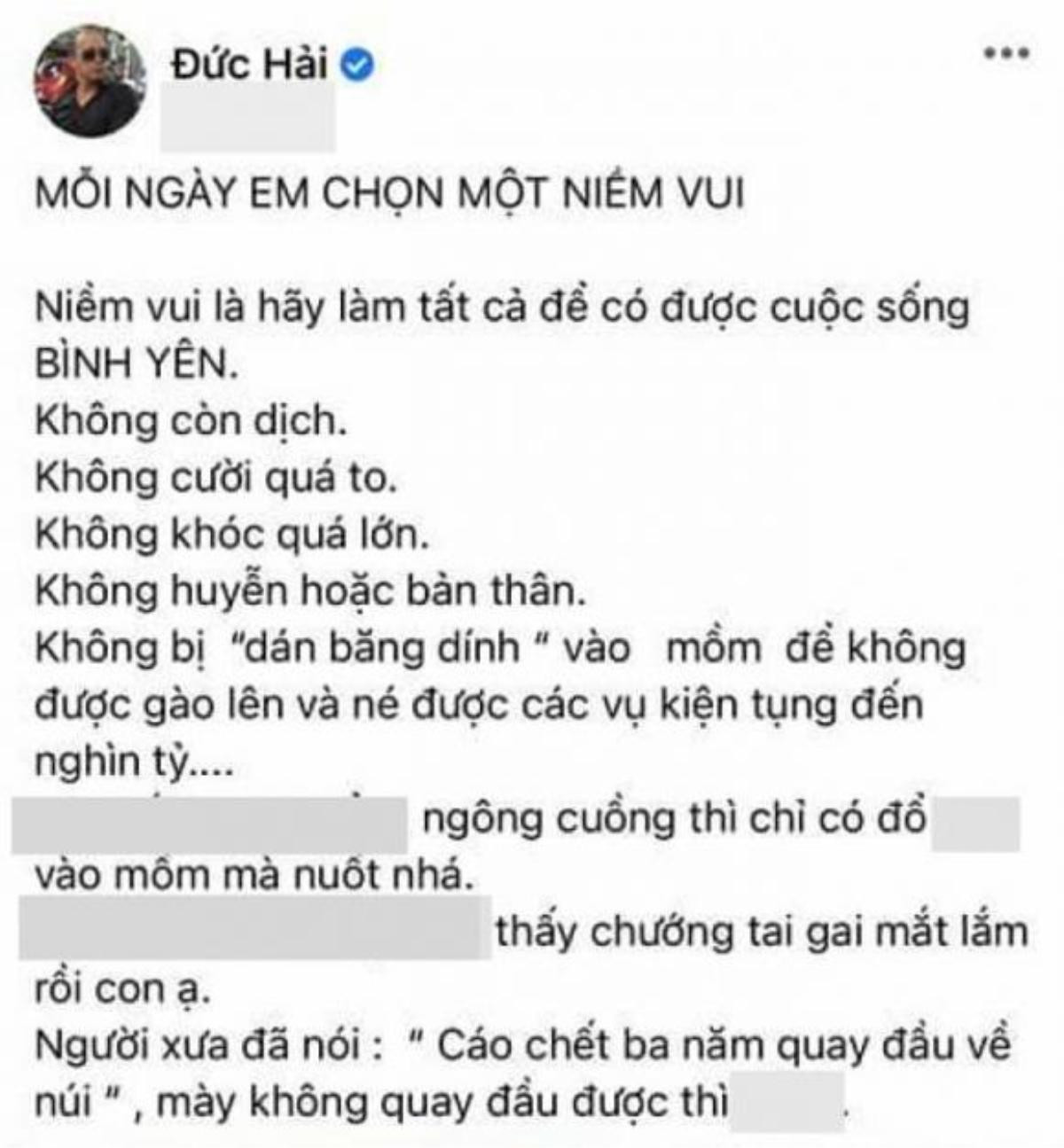 NSƯT Đức Hải khoá Facebook vì 'cơn bão' chỉ trích sau phát ngôn tục tĩu nghi 'khịa' bà Phương Hằng? Ảnh 2