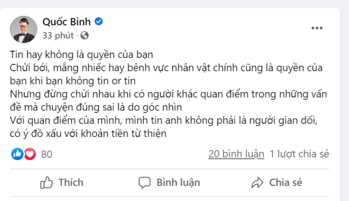 Sau ồn ào với Phương Hằng, MC Quốc Bình lên tiếng bảo vệ Hoài Linh: Tôi tin anh không phải người gian dối Ảnh 2