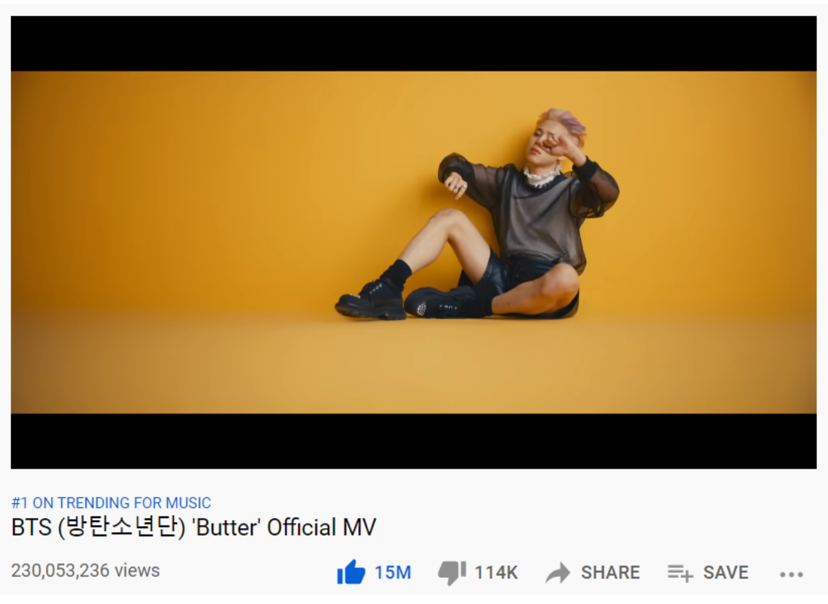 Thừa thắng xông lên, Butter 'phá đảo' mặt trận Youtube khi mang lại cột mốc mới cho BTS Ảnh 1