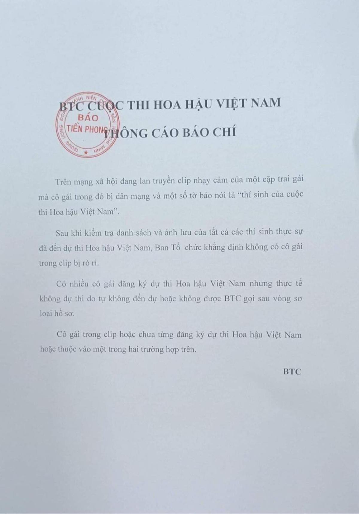 Đại diện BTC Hoa hậu Việt Nam tuyên bố: Không có chuyện 'thí sinh' bị rò rỉ clip vì cô ấy chưa dự sơ khảo Ảnh 6