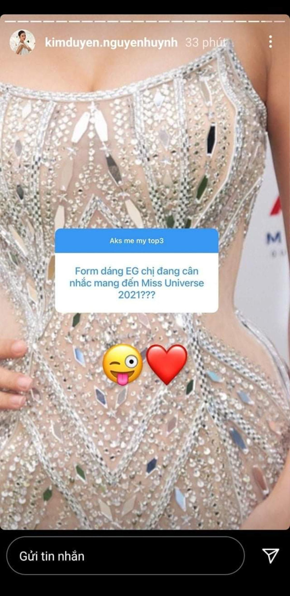 Kim Duyên úp mở đầm dạ hội tại Miss Universe 2021, fan thốt lên sao chơi khó vậy? Ảnh 1