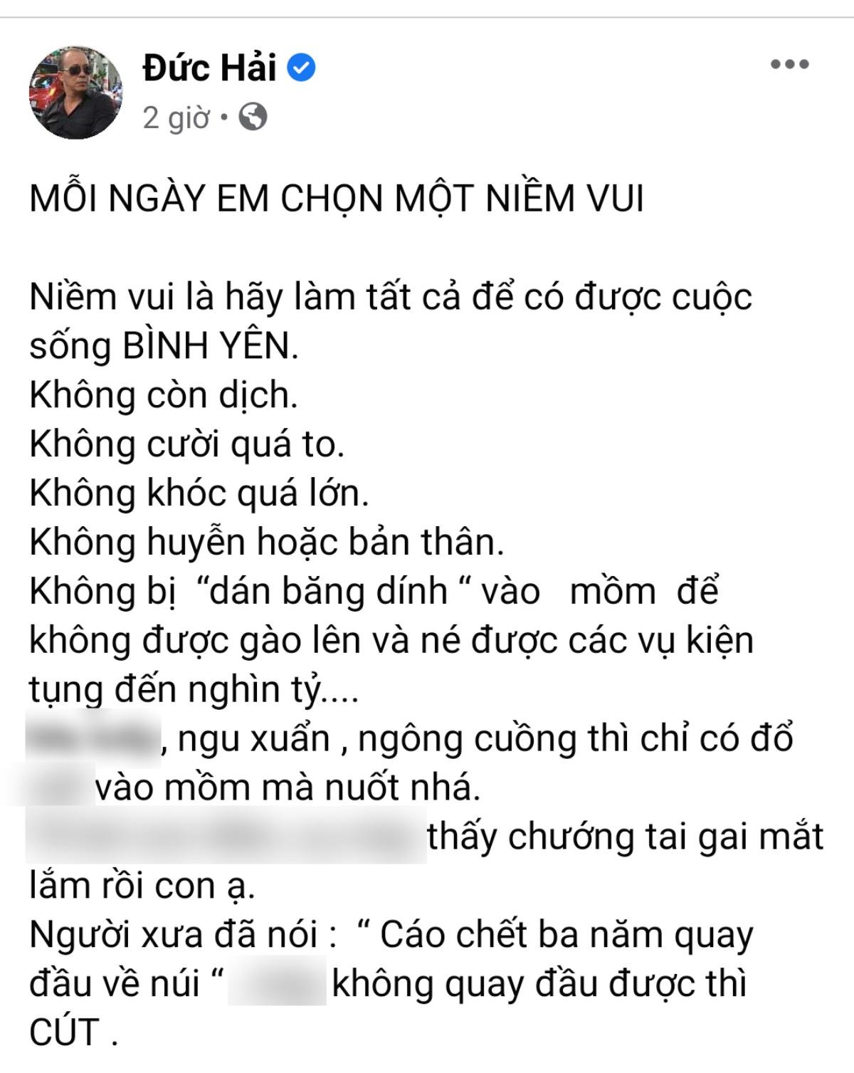 NSƯT Đức Hải bị chỉ trích nặng nề vì chửi bới tục tĩu, dân mạng bức xúc: 'Nghệ sĩ gì mà chua ngoa' Ảnh 1