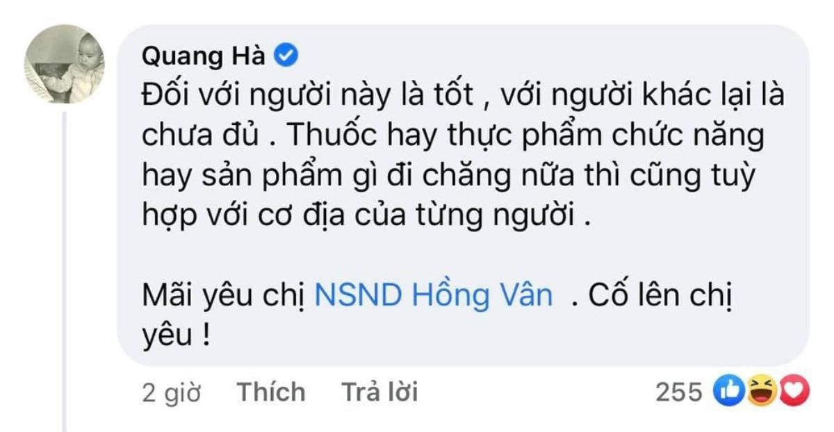 Ca sĩ Quang Hà hứng chịu làn sóng chỉ trích khi lên tiếng bênh vực NSND Hồng Vân Ảnh 1