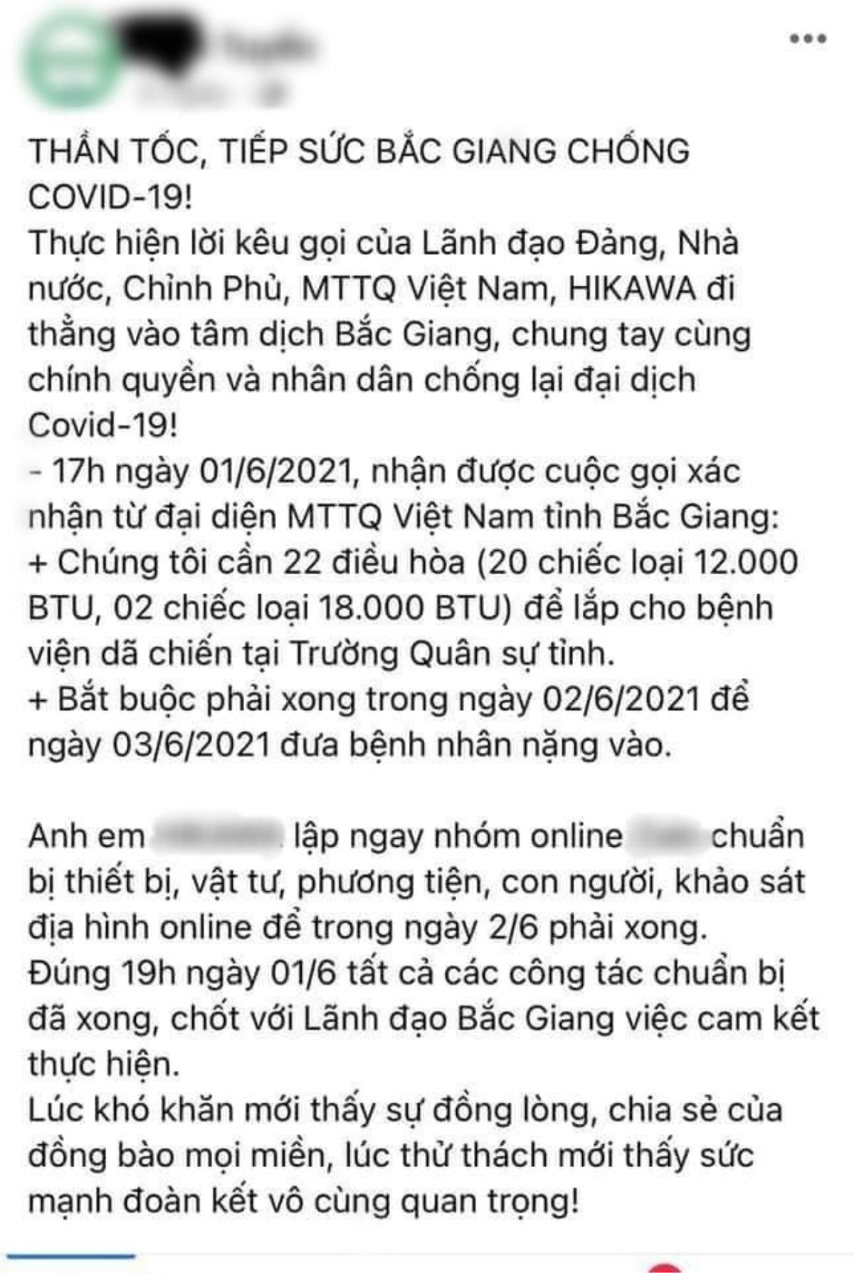 Xôn xao nghi vấn Thuỷ Tiên 'nhận vơ' việc lắp đặt 22 máy lạnh cho đội ngũ y bác sĩ Bắc Giang? Ảnh 2