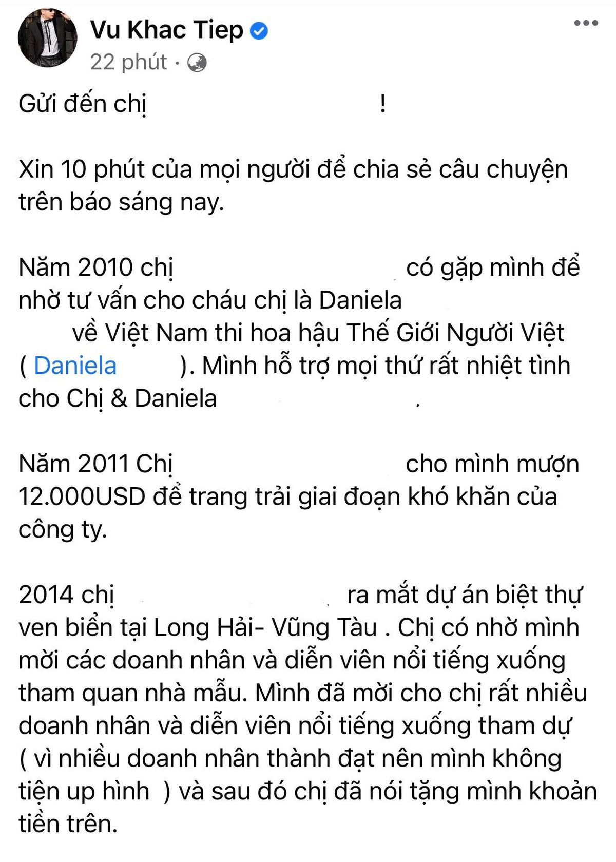 Vũ Khắc Tiệp lên tiếng về việc bị đòi món nợ 10 năm chưa trả Ảnh 2