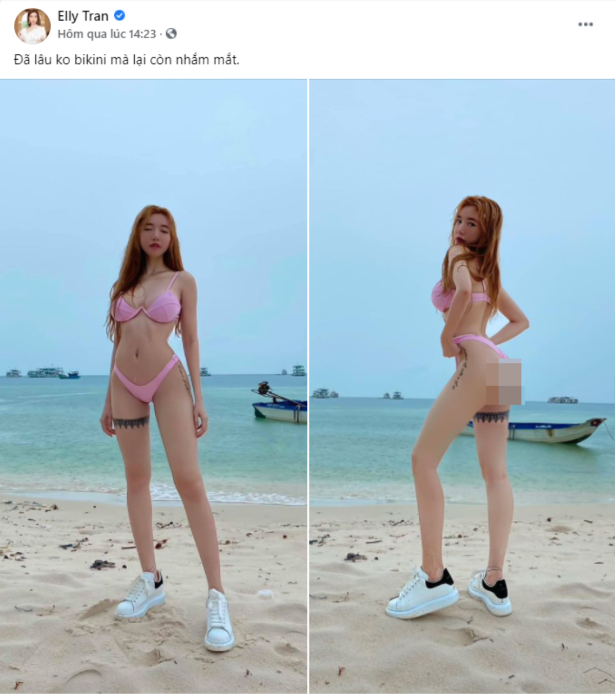 Diện bikini 'bé tí tẹo', Elly Trần khoe vòng 3 nóng rực hơn cái nắng mùa hè Ảnh 1