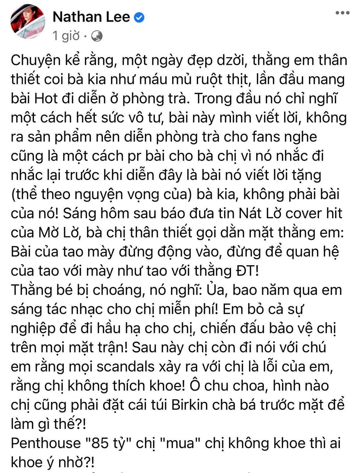 Nathan Lee tố bị 'đàn chị thân thiết' gọi điện dằn mặt vì hát bài mình tự viết lời Ảnh 1