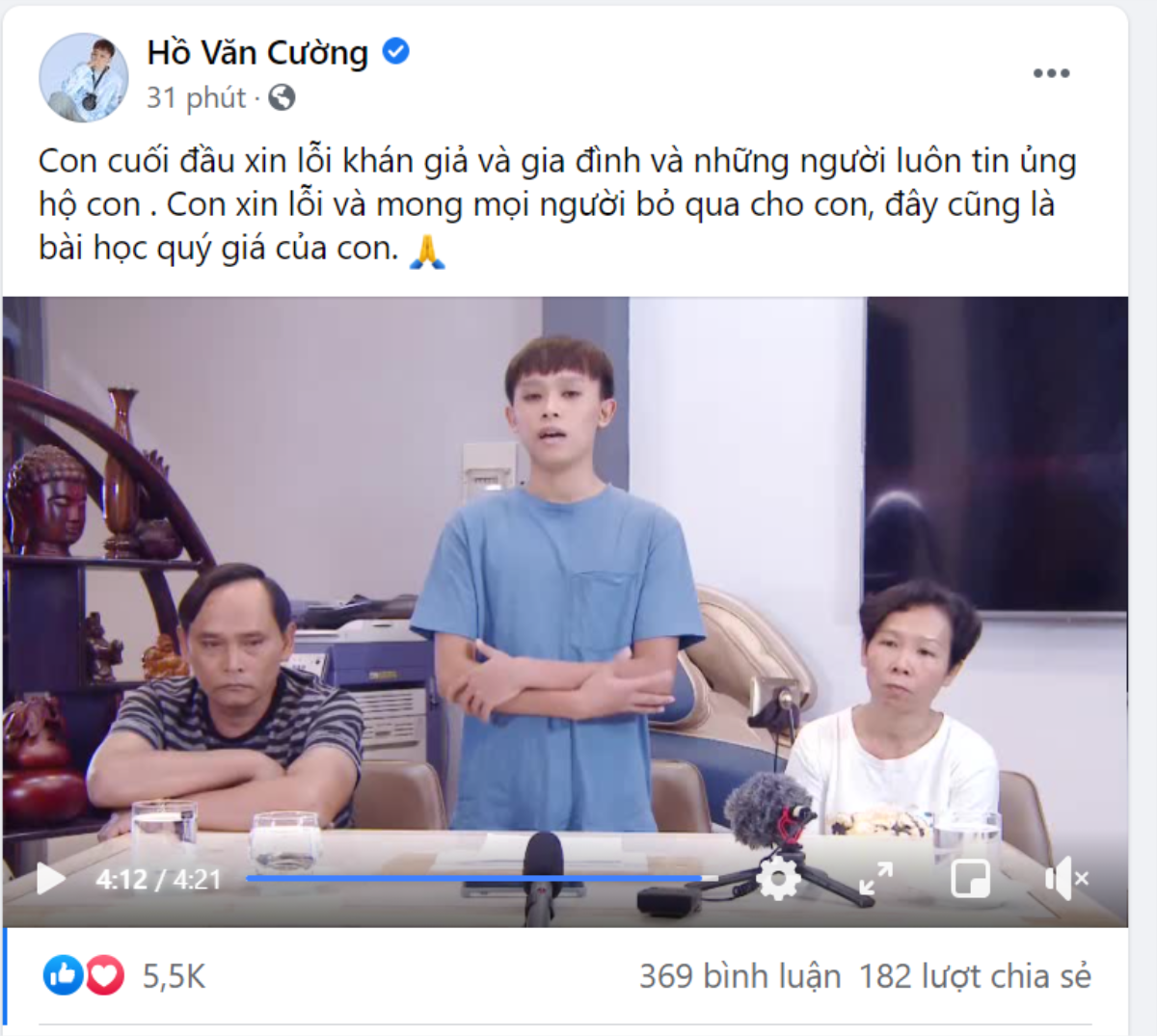 Hồ Văn Cường hốc hác xuất hiện cùng bố mẹ ruột, lên tiếng về ồn ào của ca sĩ Phi Nhung và 'cậu IT' Ảnh 2