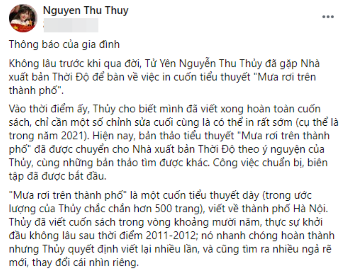 Dự án cuối đời Hoa hậu Thu Thủy chưa kịp làm: Cô hãy yên nghỉ, khán giả sẽ đón nhận đứa con tinh thần ấy Ảnh 2