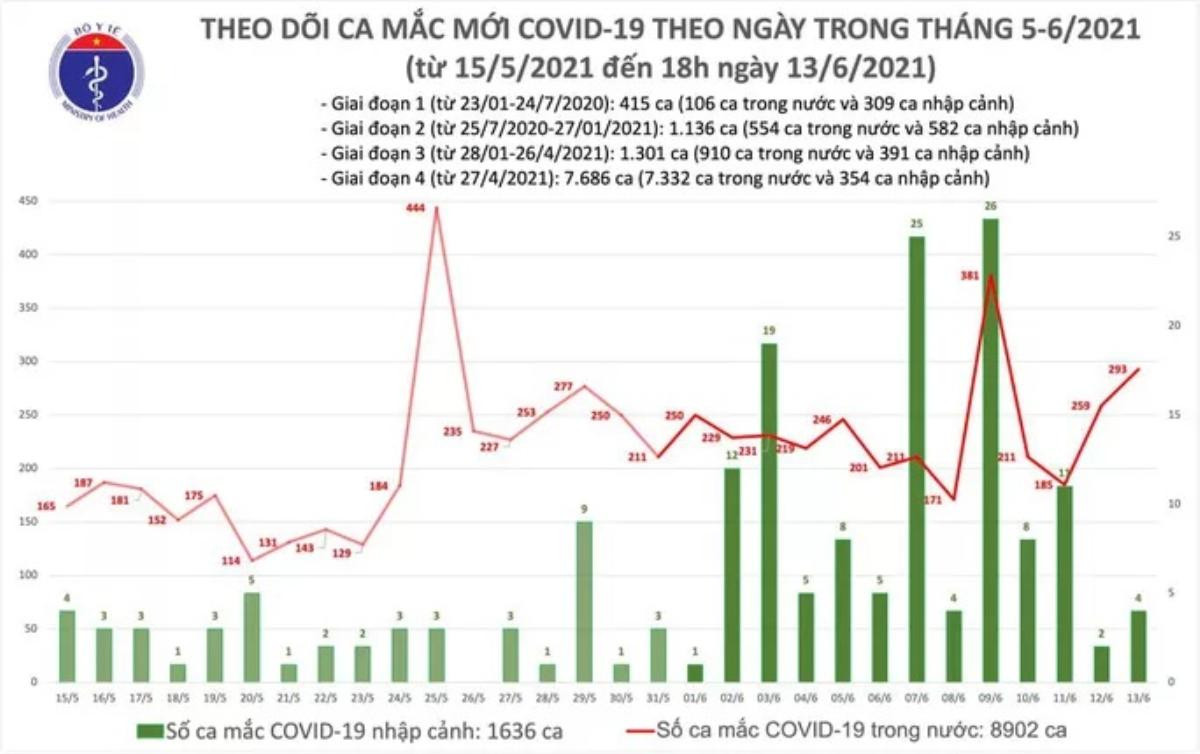 Ngày 13/6, cả nước có thêm 297 ca mắc Covid- 19 mới, TP.HCM có 95 bệnh nhân Ảnh 1