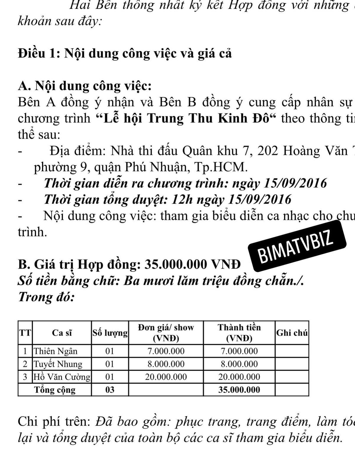 Xôn xao hợp đồng lộ cát-xê của Hồ Văn Cường: Con số thực sự đầy bất ngờ? Ảnh 2