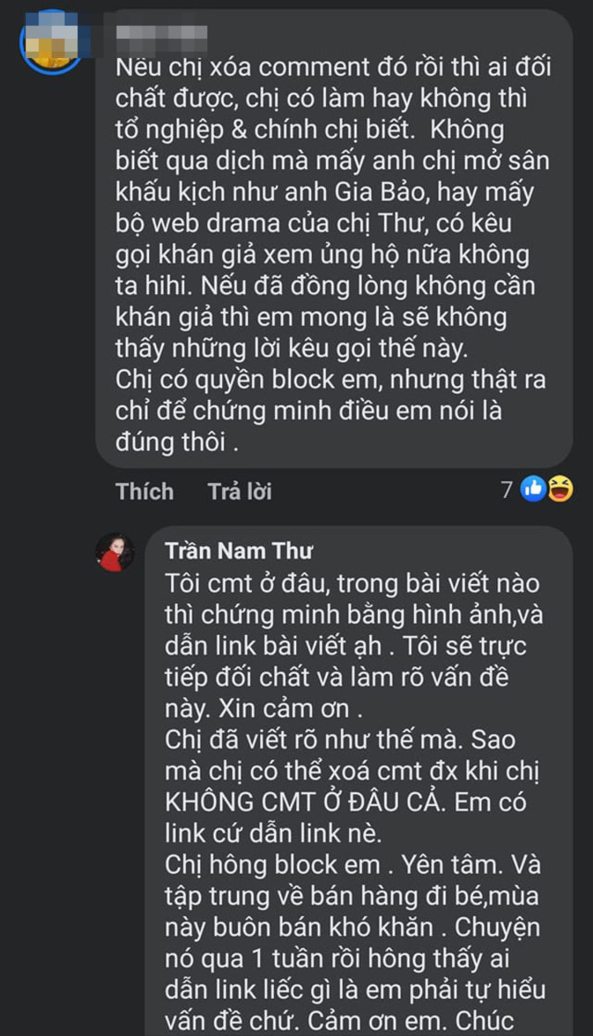 Bị netizen 'công kích' nghi xóa bình luận nhạy cảm về việc Hoài Linh làm từ thiện, Nam Thư liền lên tiếng Ảnh 2