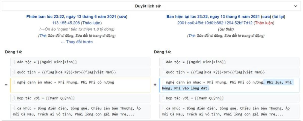 Anti fan tấn công trang Wikipedia của Phi Nhung, thêm loạt nghệ danh 'mỉa mai' giữa liên hoàn drama Ảnh 4