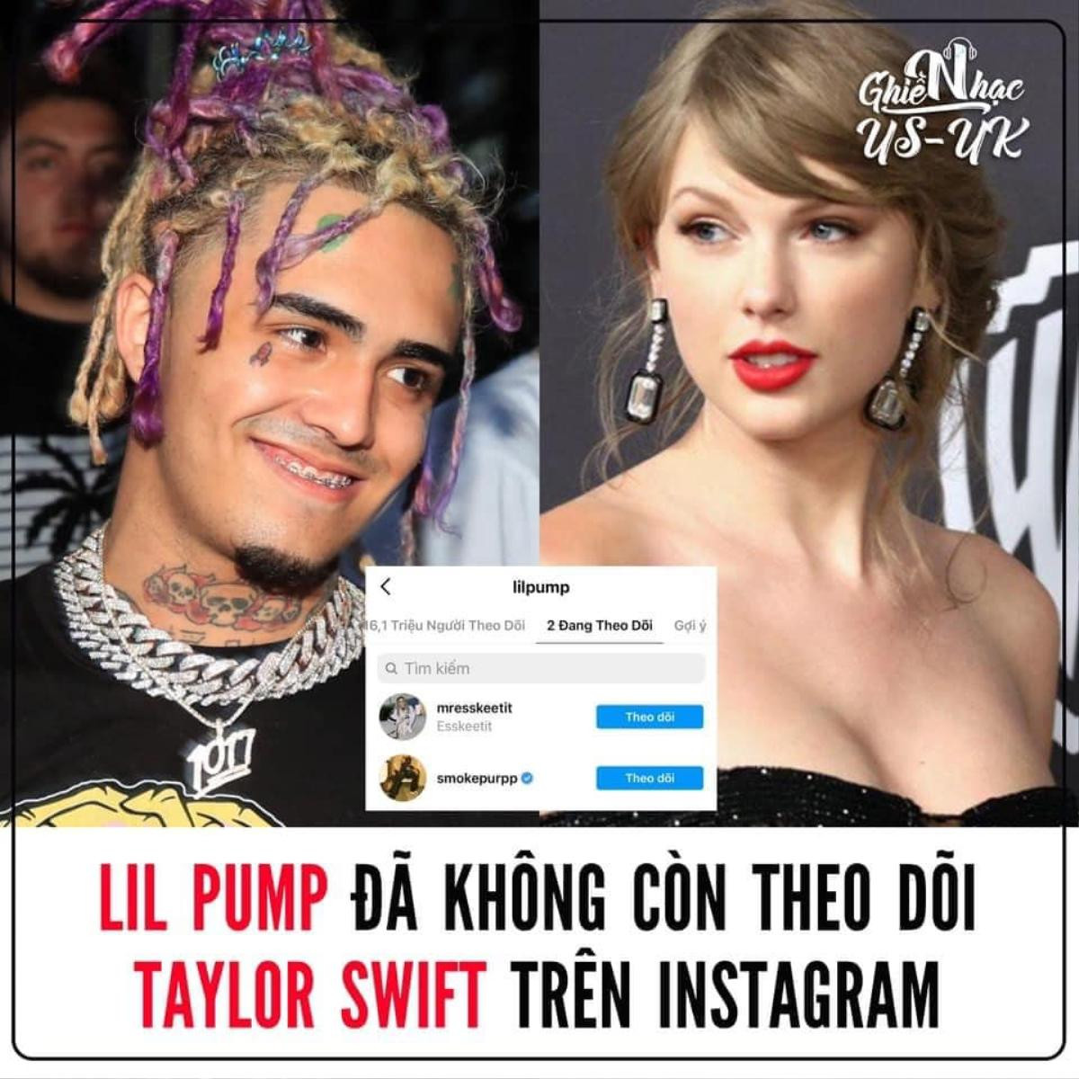 Lil Pump bỏ theo dõi Taylor Swift, fan bình luận: 'Không biết nên cười hay mếu' Ảnh 1