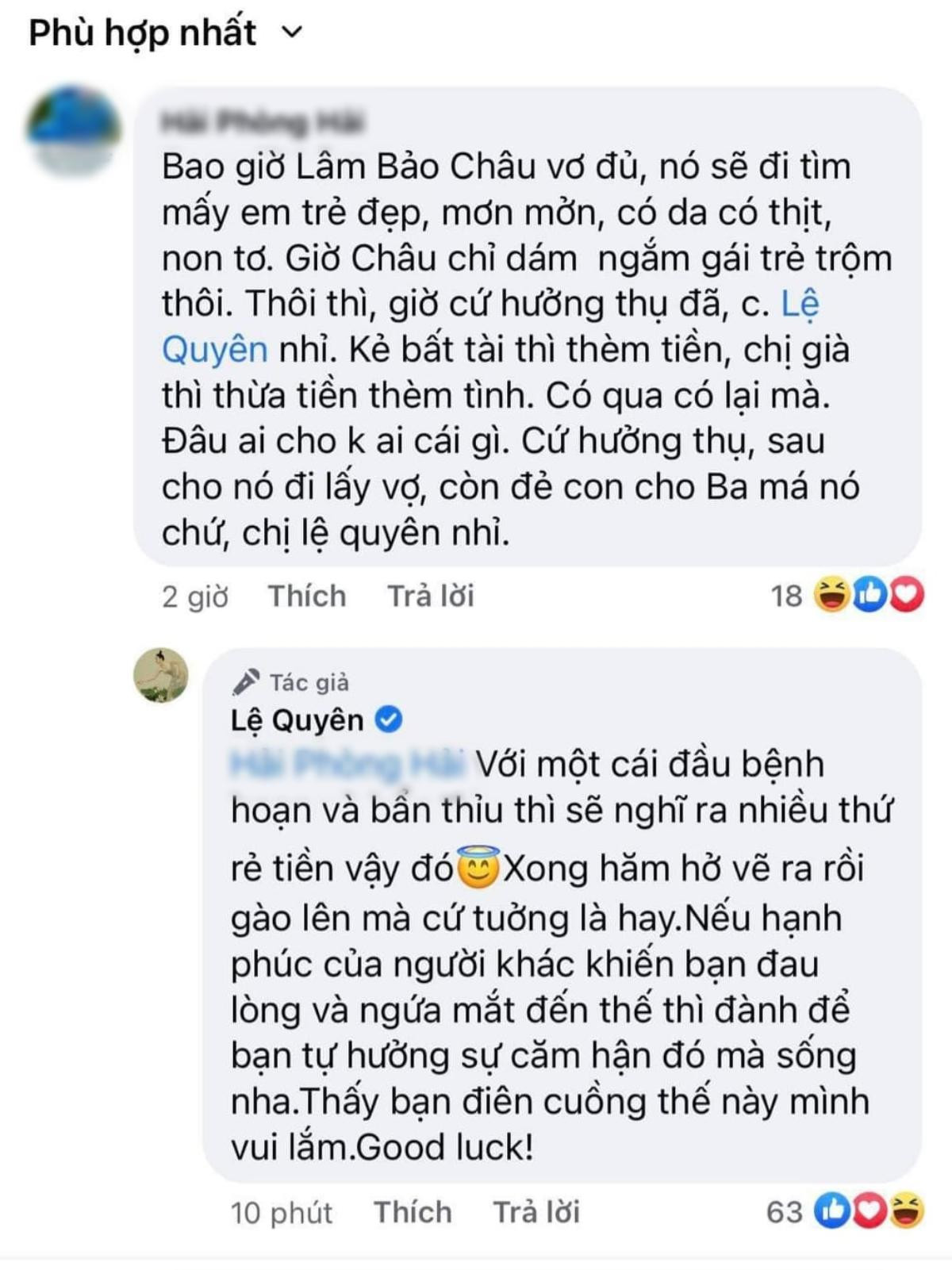 Bị anti-fan mỉa mai về tình trẻ, Lệ Quyên đáp trả tỉnh bơ: 'Thấy bạn điên cuồng thế này mình vui lắm' Ảnh 5