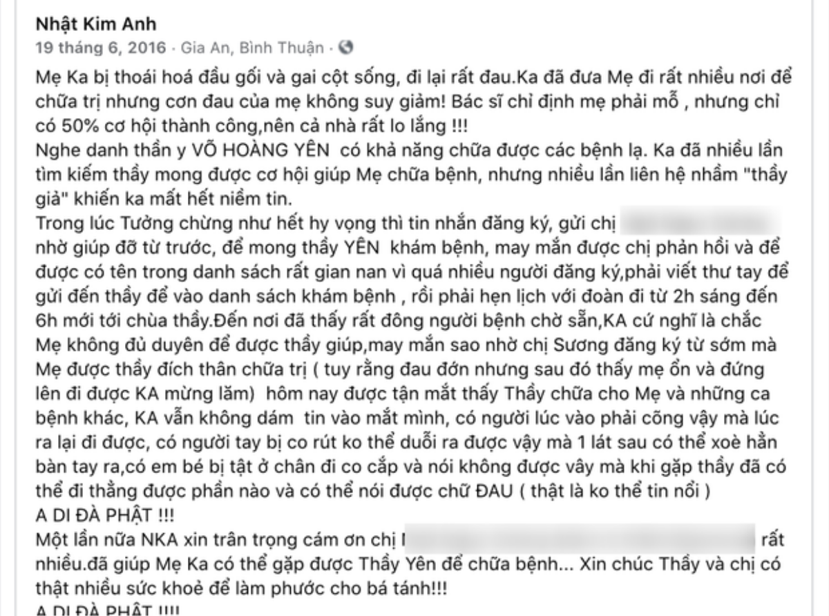 Nhật Kim Anh bị 'đào bới' hình ảnh từng đưa mẹ đến ông Võ Hoàng Yên chữa bệnh nhiều năm trước Ảnh 1