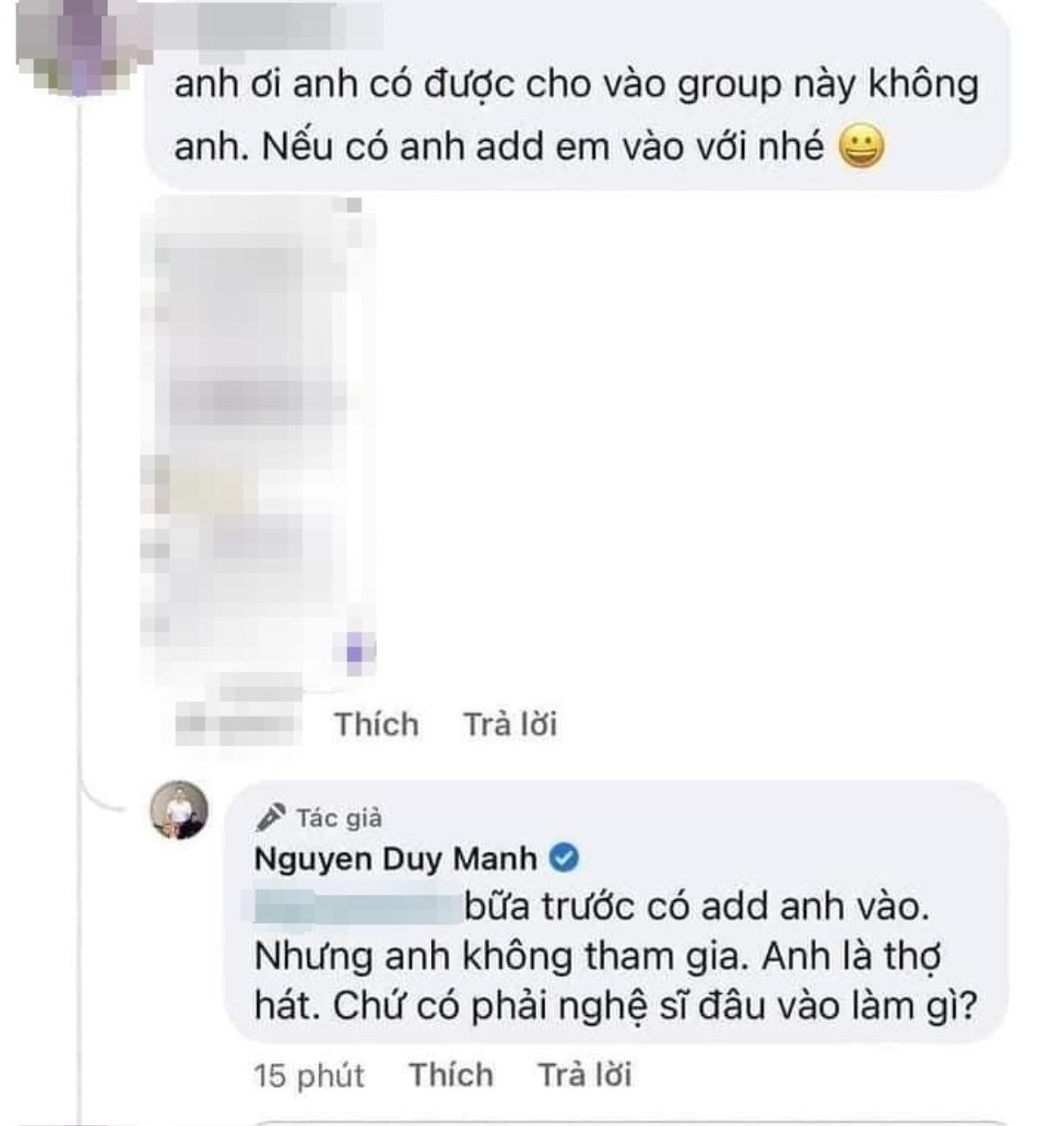 Duy Mạnh tiết lộ được add vào group chat nghệ sĩ: Phản ứng sau đó khiến nhiều người bất ngờ Ảnh 5