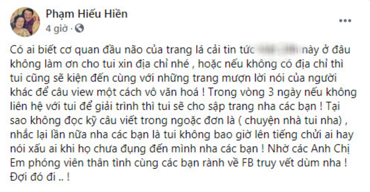 Hiếu Hiền bức xúc vì bị vu khống 'chửi thẳng mặt' một nữ đại gia nổi tiếng Ảnh 4