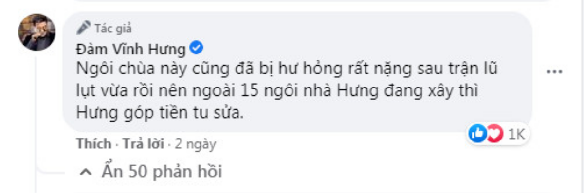 Đàm Vĩnh Hưng nói gì khi bị chỉ trích dùng tiền cứu trợ lũ lụt để xây sửa chùa? Ảnh 2