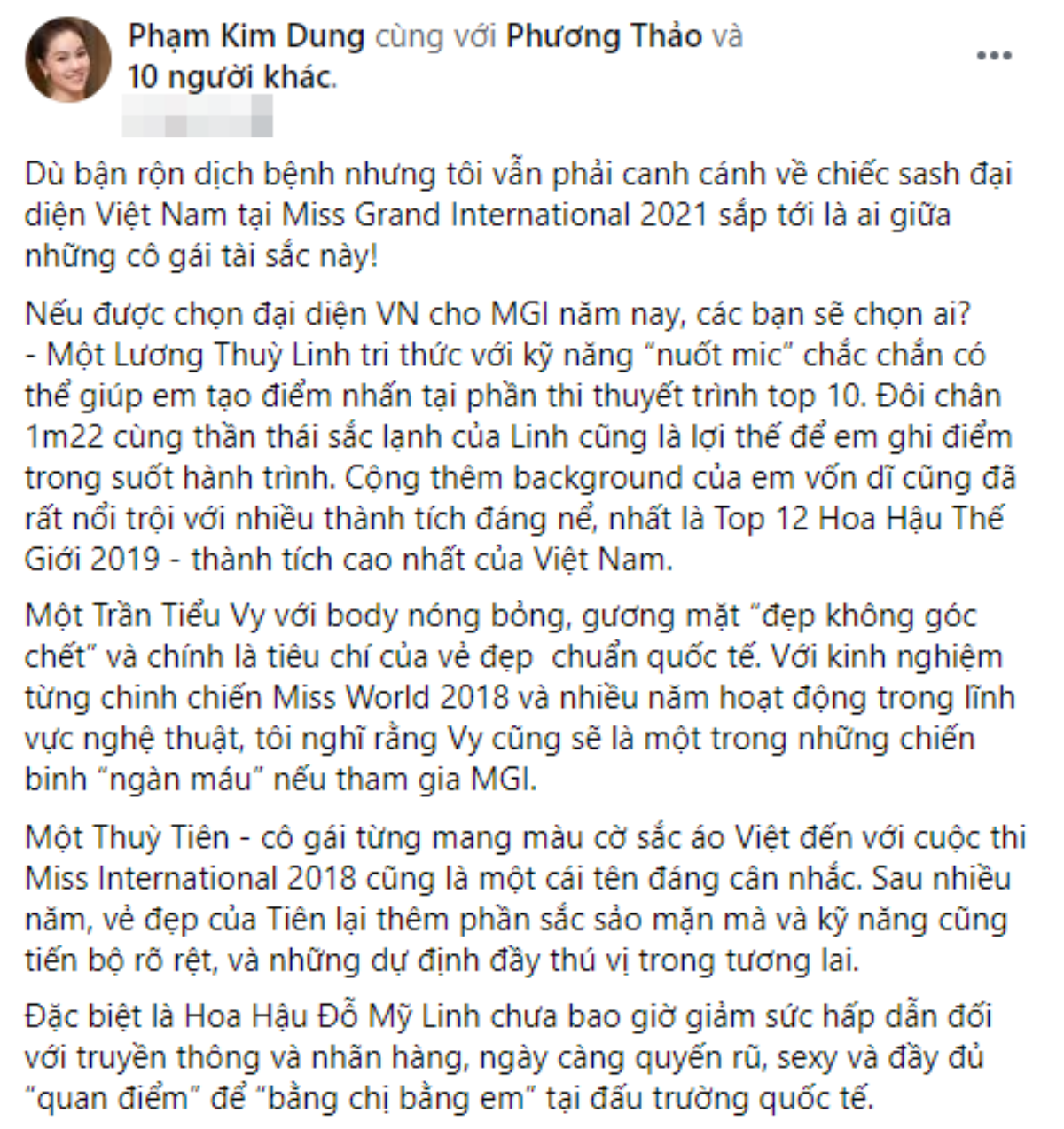 Lương Thùy Linh - Tiểu Vy được 'đề cử' chinh chiến Miss Grand 2021: Mỹ nhân nào sẽ tiếp nối Ngọc Thảo? Ảnh 5