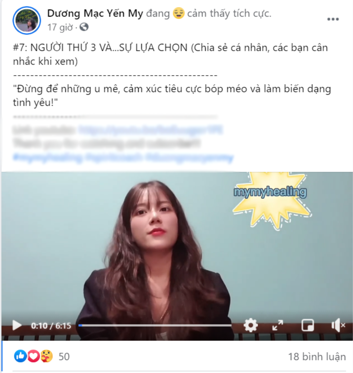 Con gái diễn viên Hoàng Yến chia sẻ đầy ẩn ý về người thứ ba: Đừng để cảm xúc tiêu cực biến dạng tình yêu Ảnh 2